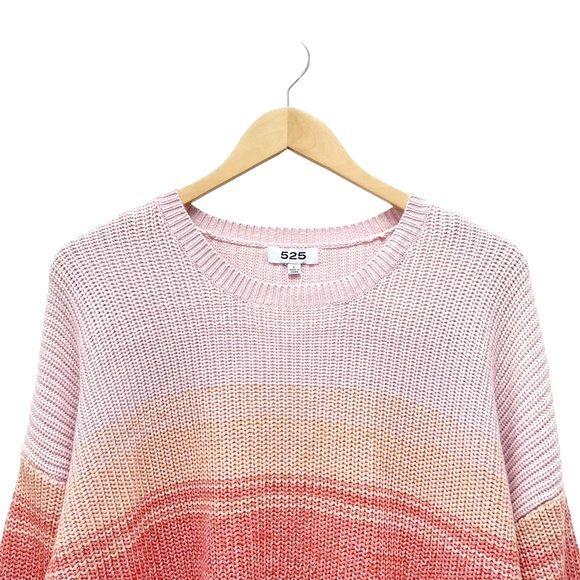 NWT 525 America x Revolve Pink Ombré Shaker Knit Sweater Women’s Size Large NEW - Picture 6 of 15